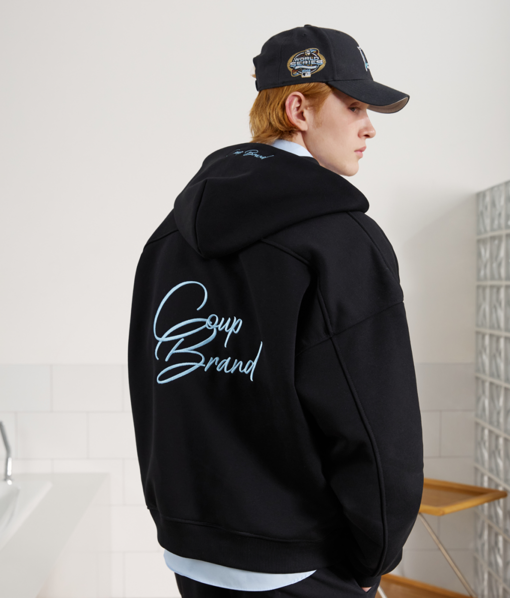 COUP BRAND ZIP HOODIE CB BLACK