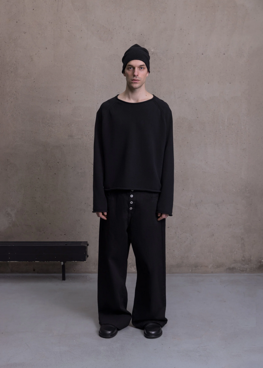 OPEN SYMBOLS RAW SWEATER 