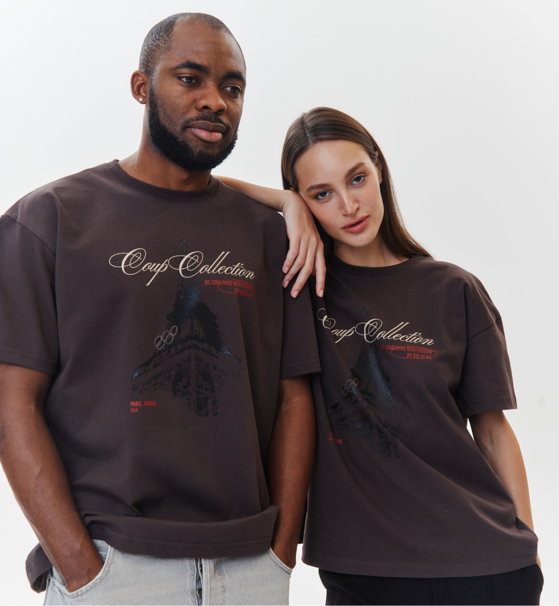 COUP BRAND T-SHIRT PARIS BROWN