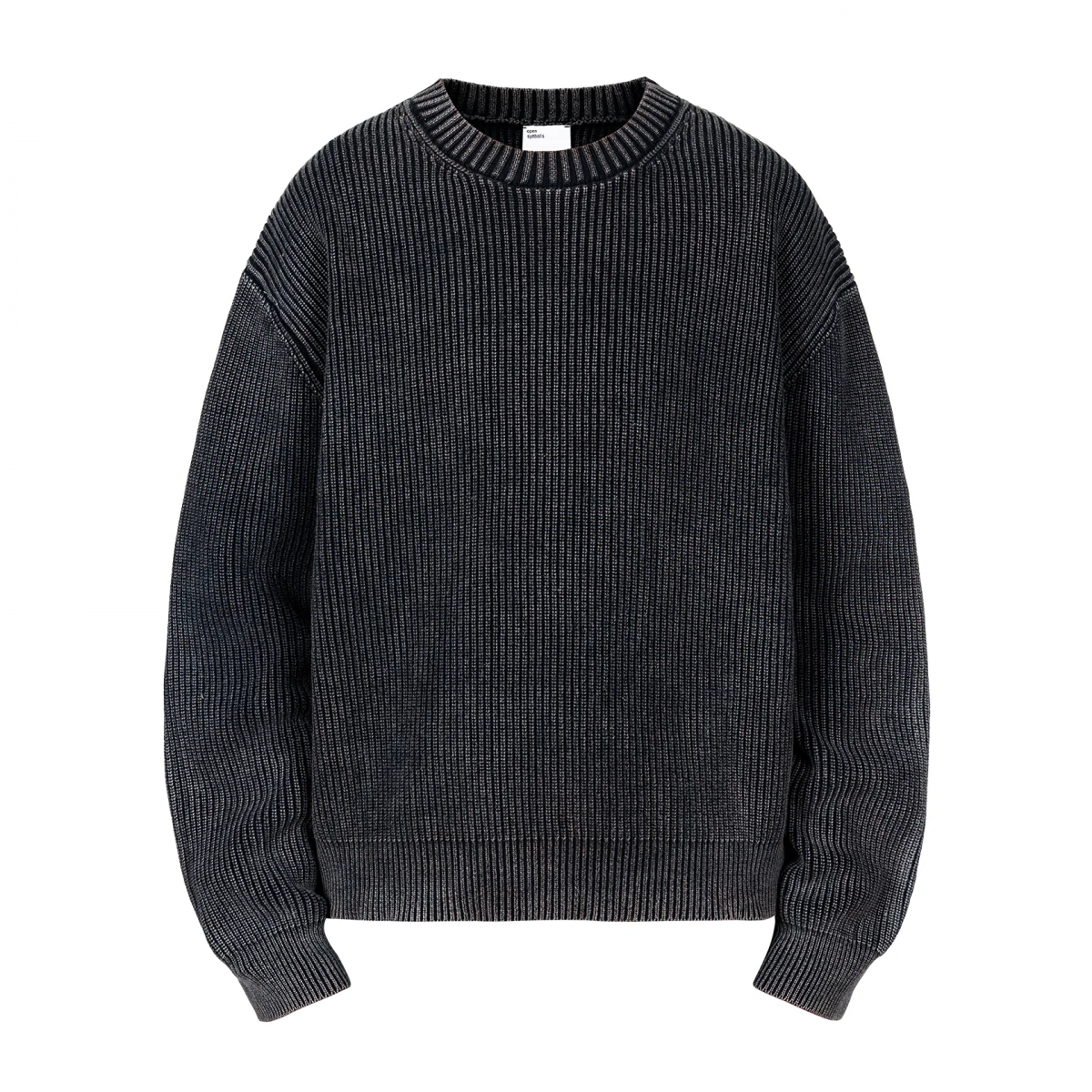 OPEN SYMBOLS WASHED SWEATER DARK