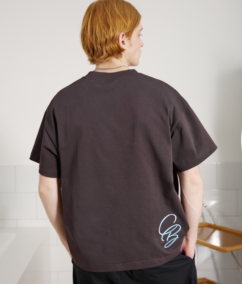 COUP BRAND T-SHIRT CB BROWN/SKY