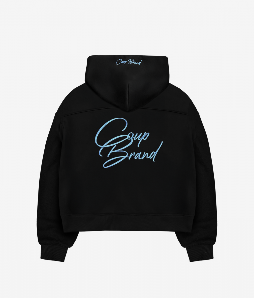 COUP BRAND ZIP HOODIE CB BLACK