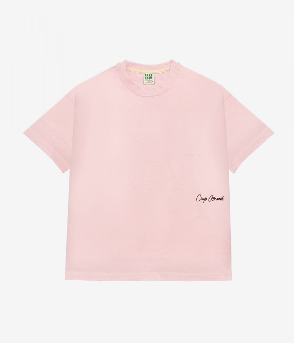 COUP BRAND T-SHIRT BASIC PINK/BROWN
