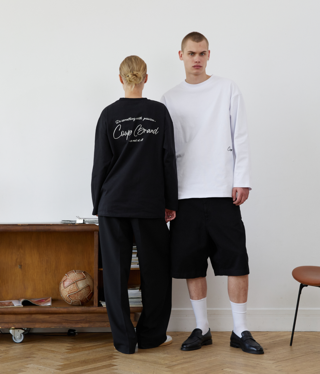 COUP BRAND LONG SLEEVE BASIC BLACK/CREAM