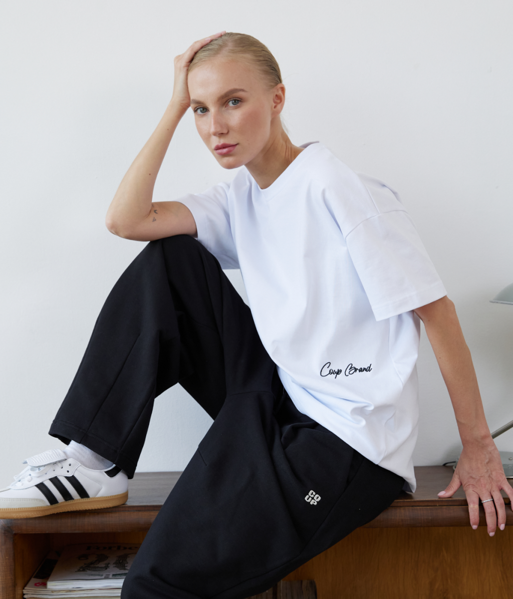 COUP BRAND T-SHIRT BASIC WHITE/BLACK