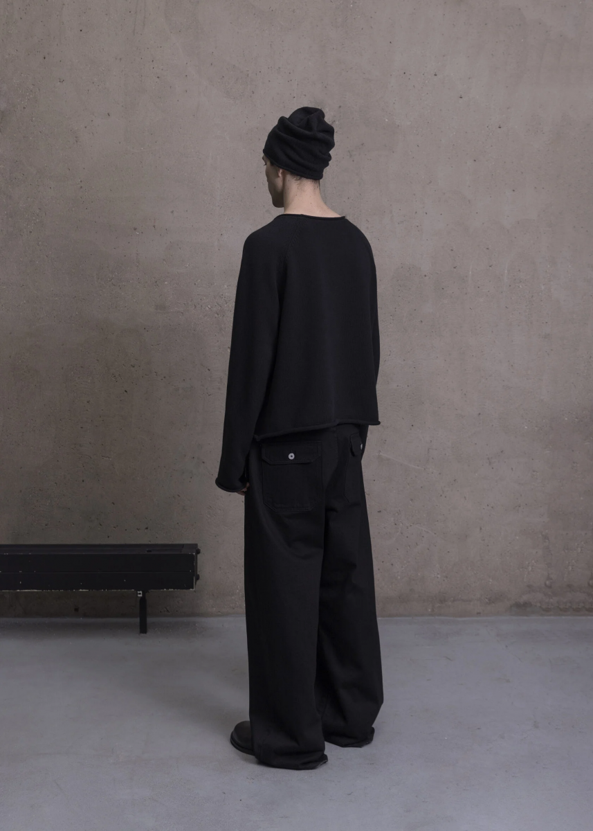 OPEN SYMBOLS RAW SWEATER 