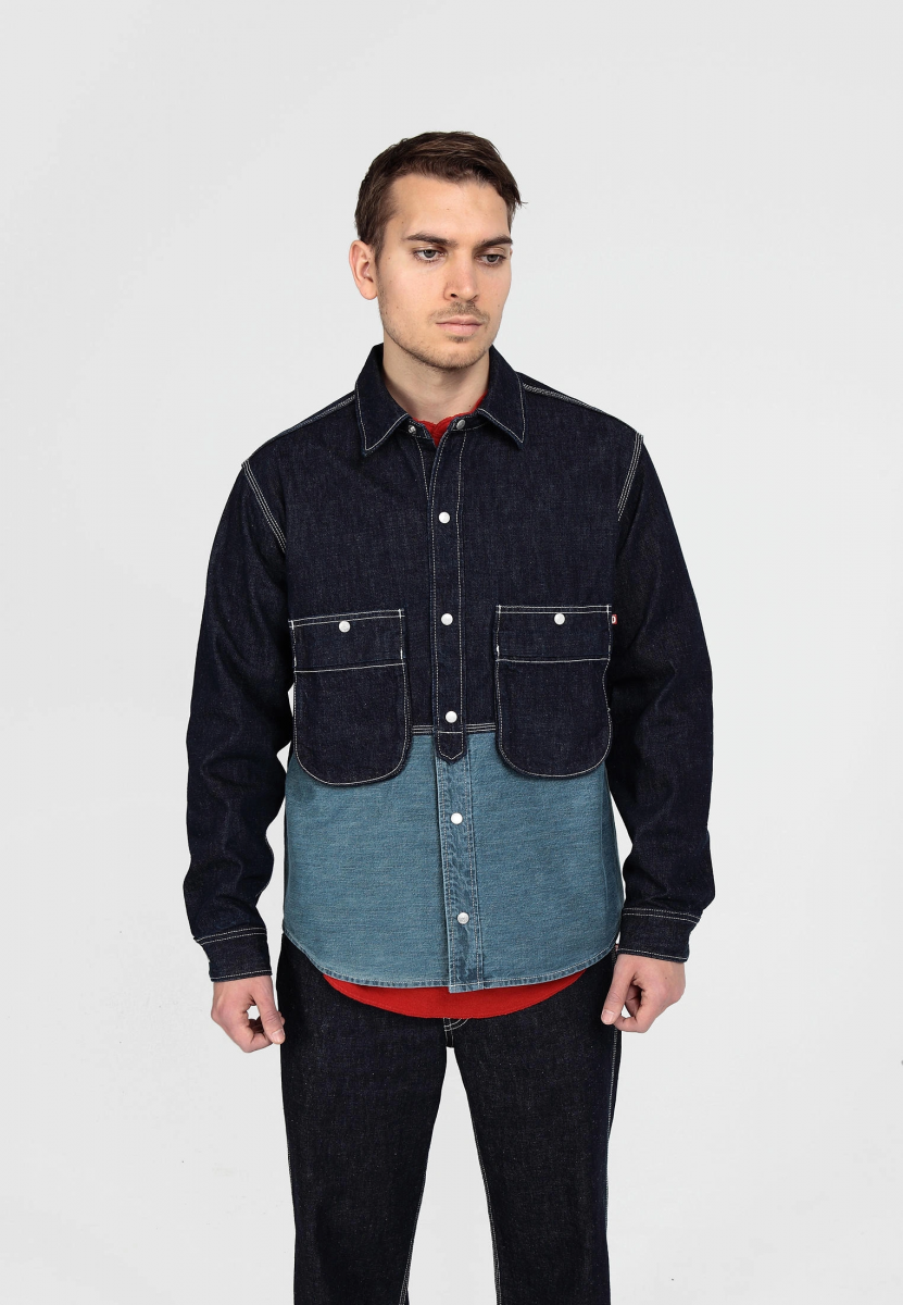 DOUBLE POUNDER РУБАШКА BLOCK SHIRT S-01-OWP
