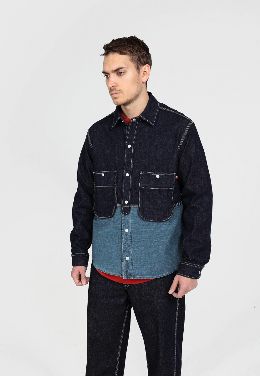 DOUBLE POUNDER РУБАШКА BLOCK SHIRT S-01-OWP