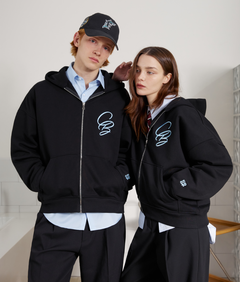 COUP BRAND ZIP HOODIE CB BLACK