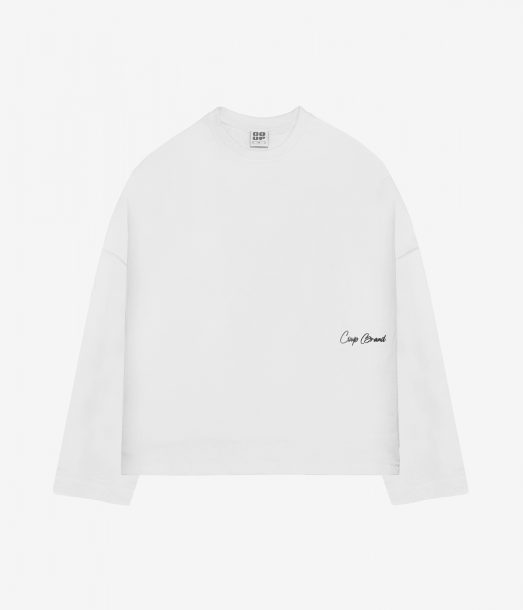 COUP BRAND LONG SLEEVE BASIC WHITE/BLACK