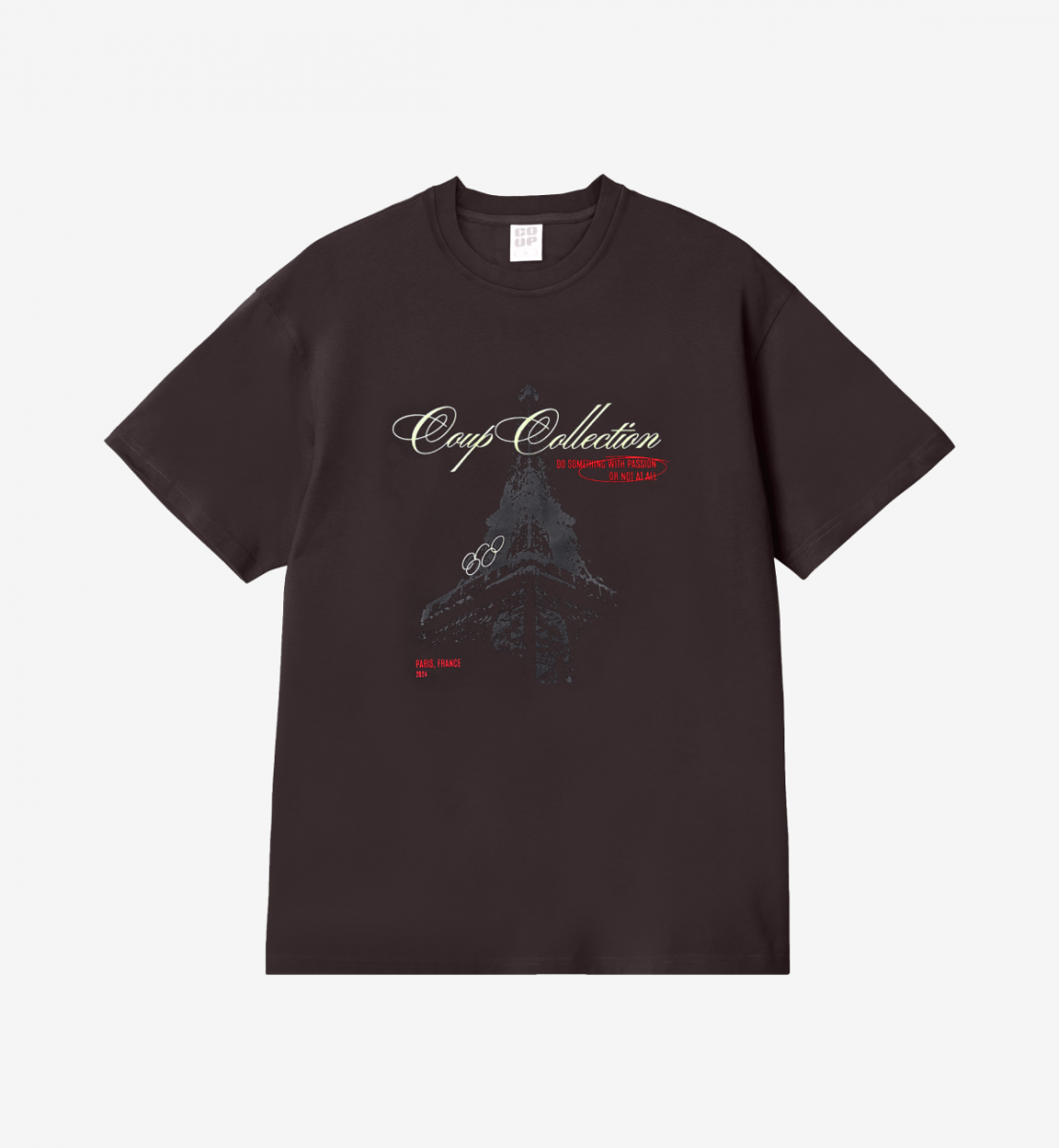 COUP BRAND T-SHIRT PARIS BROWN