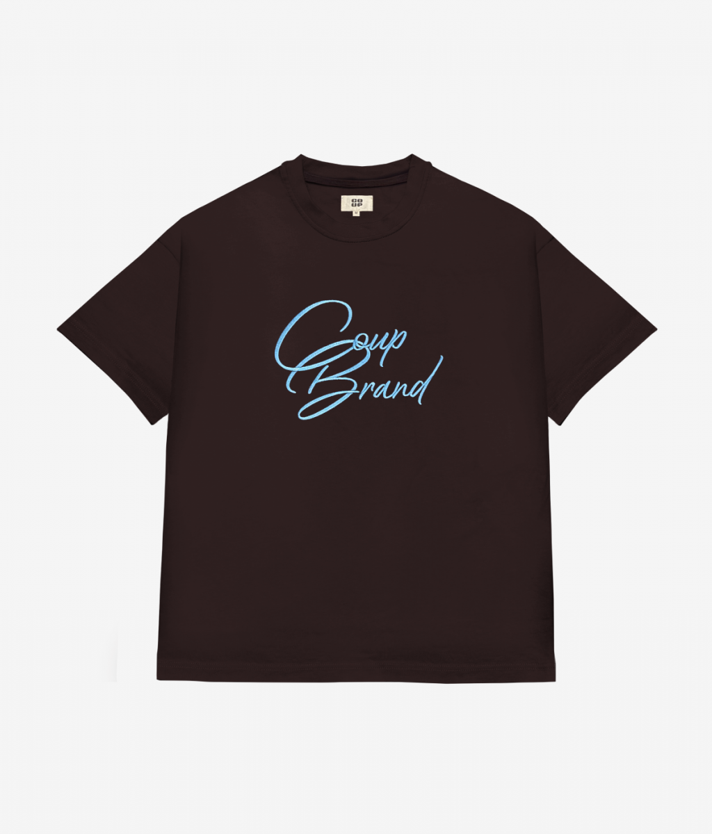 COUP BRAND T-SHIRT CB BROWN/SKY