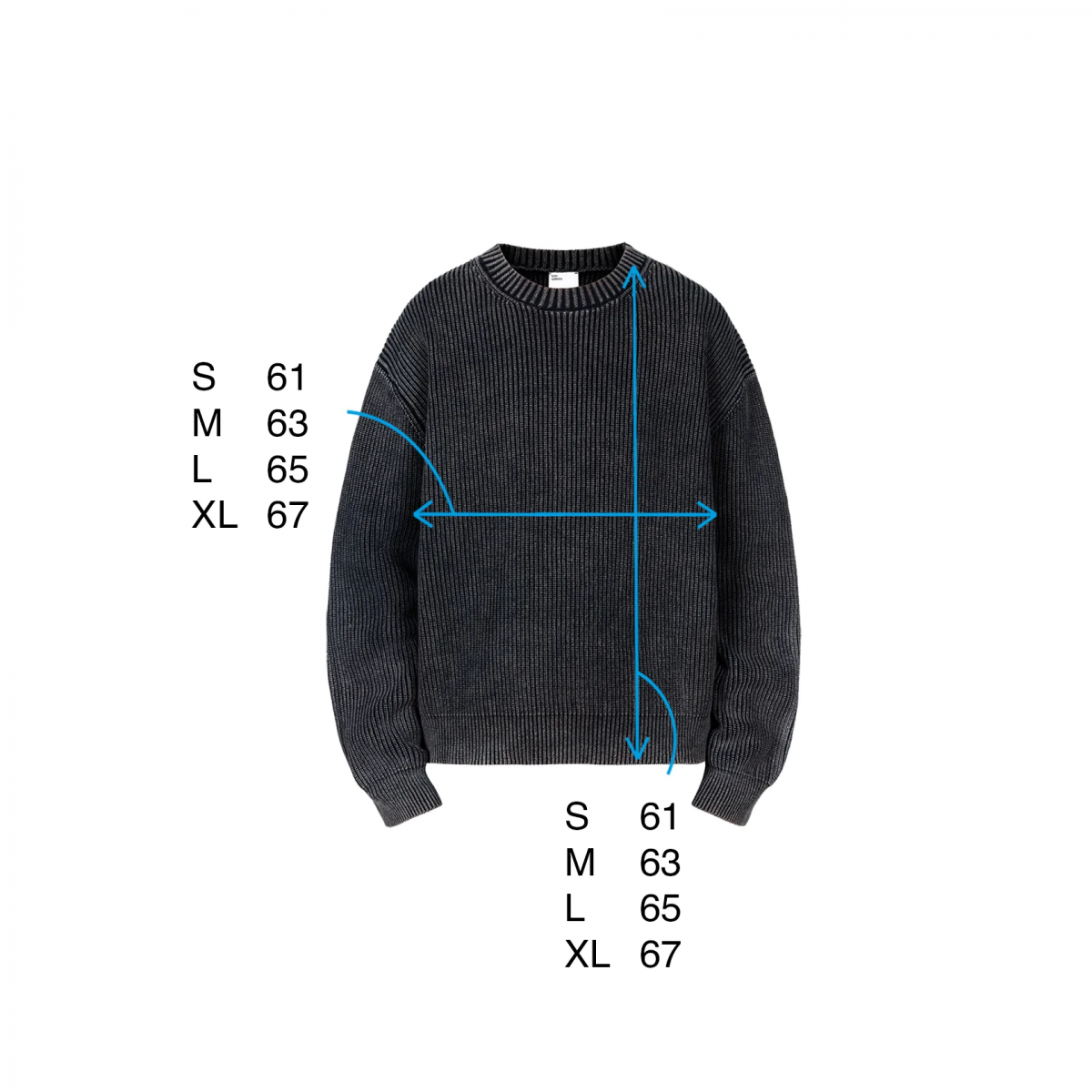 OPEN SYMBOLS WASHED SWEATER DARK