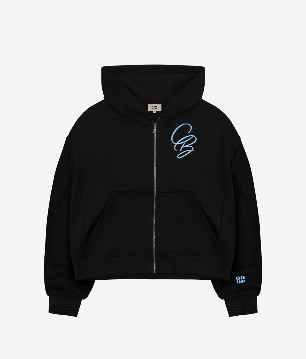 COUP BRAND ZIP HOODIE CB BLACK