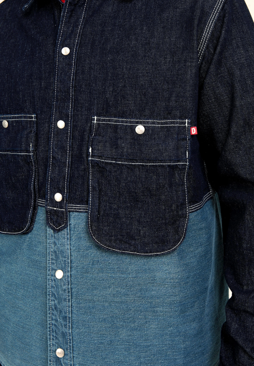 DOUBLE POUNDER РУБАШКА BLOCK SHIRT S-01-OWP