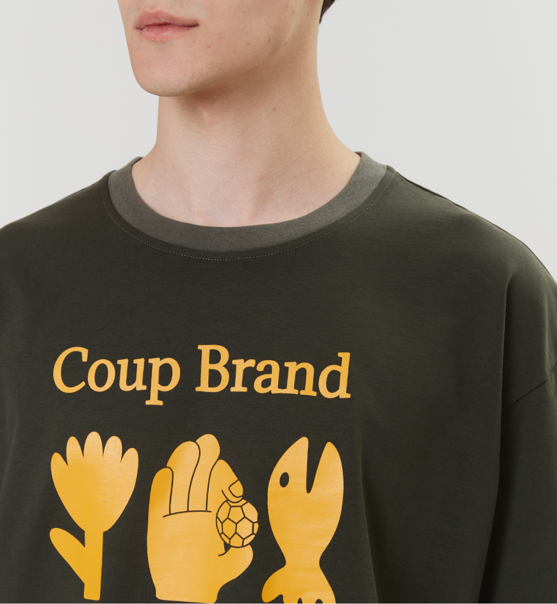 COUP BRAND T-SHIRT KHAKI "COMBINATION"
