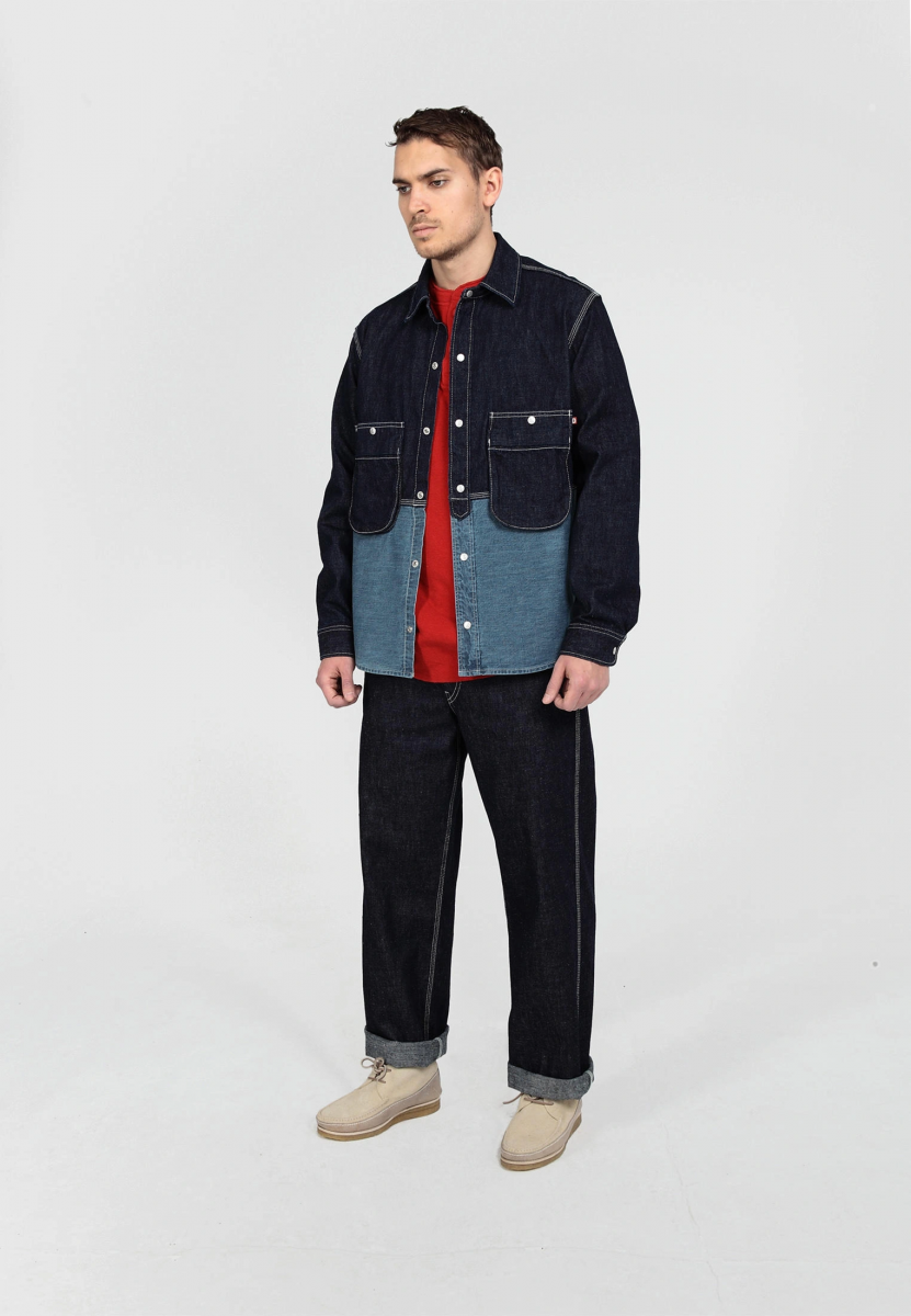 DOUBLE POUNDER РУБАШКА BLOCK SHIRT S-01-OWP