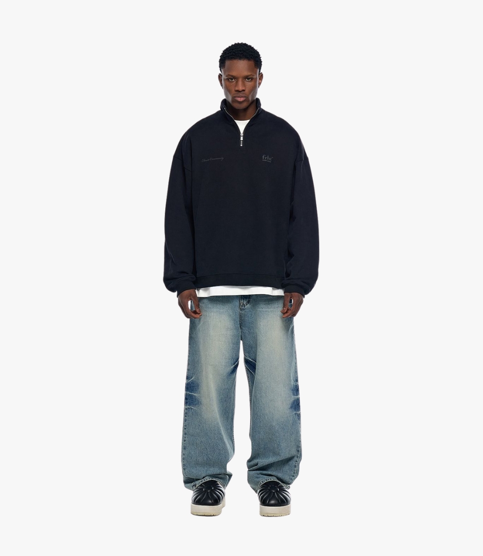 FRHT СВИТШОТ HALF-ZIP BLACK